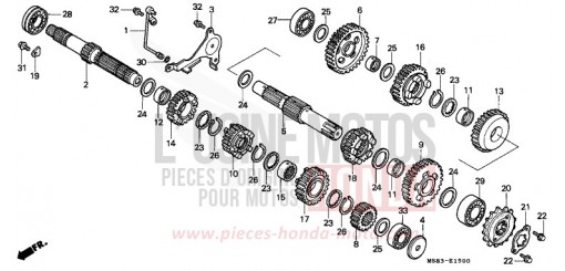 BOITE DE VITESSES XRV650J de 1988